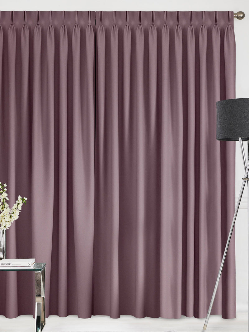 Mauve purple velvet made to measure curtains from Montero (British brand)