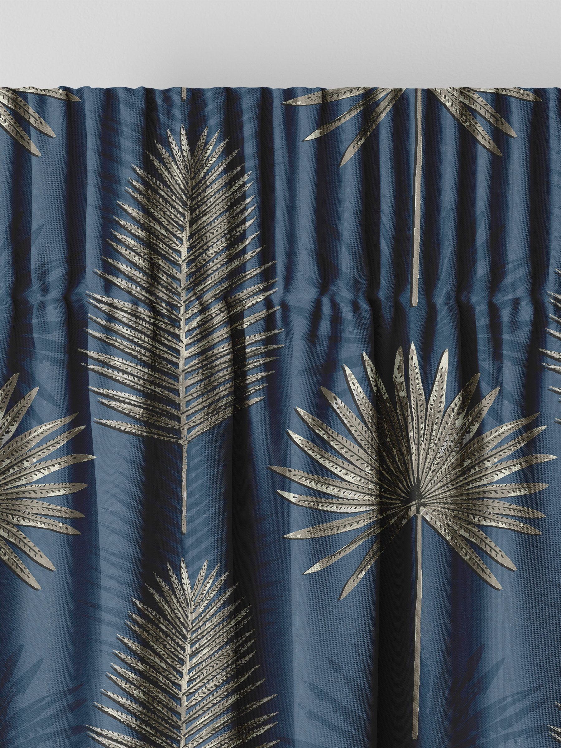Sellus ink blue made-to-measure cotton curtains, UK version