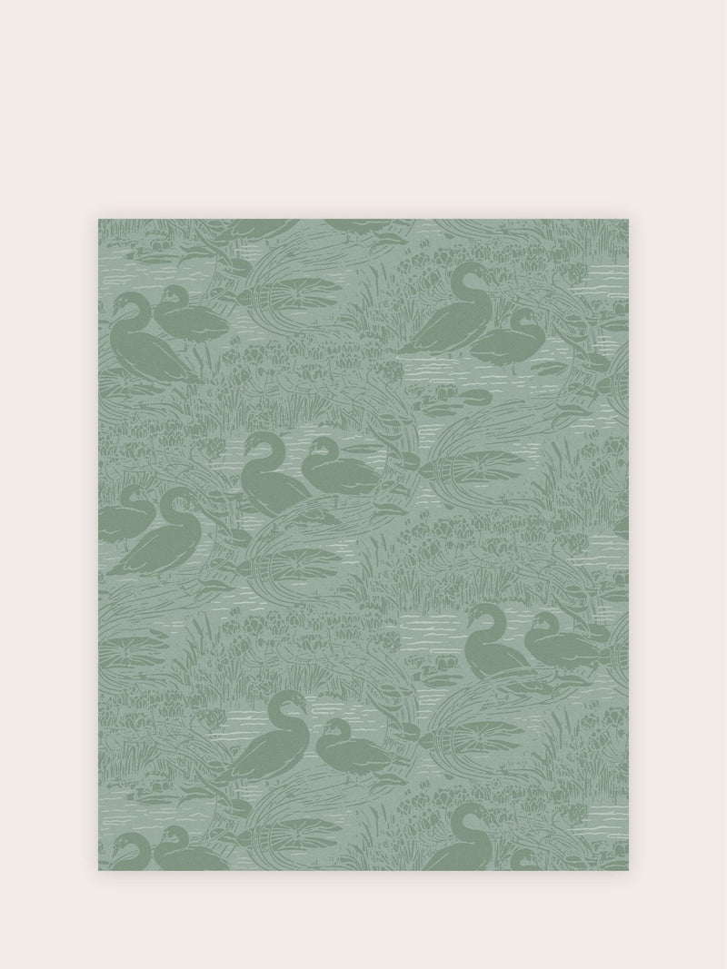 Laura Ashley Jade Green Swans wallpaper 10m, imported from the UK