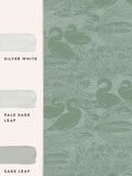 Laura Ashley Jade Green Swans wallpaper 10m, imported from the UK