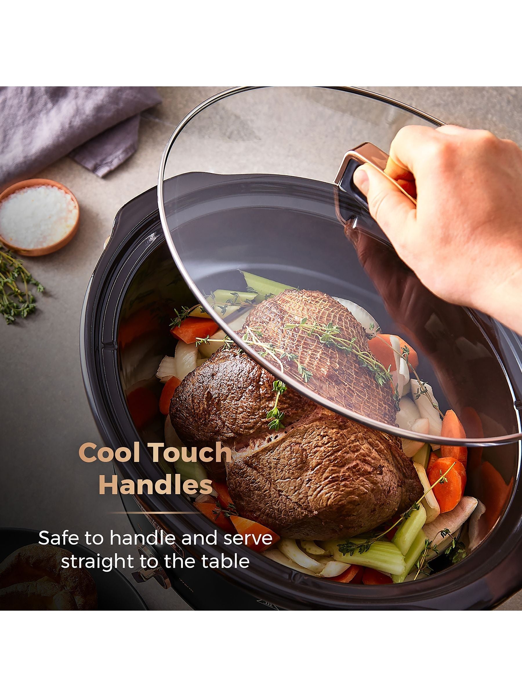 Tower Black Cavaletto Slow Cooker 6.5L (British brand)