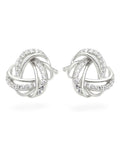 Beaverbrooks silver cubic zirconia knot stud earrings 9mm - British product