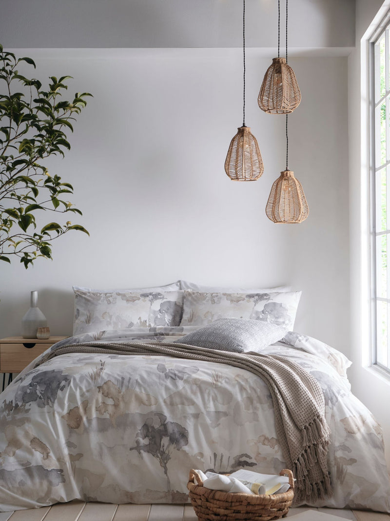 Appletree Natural Edale duvet cover and pillowcase set - British product