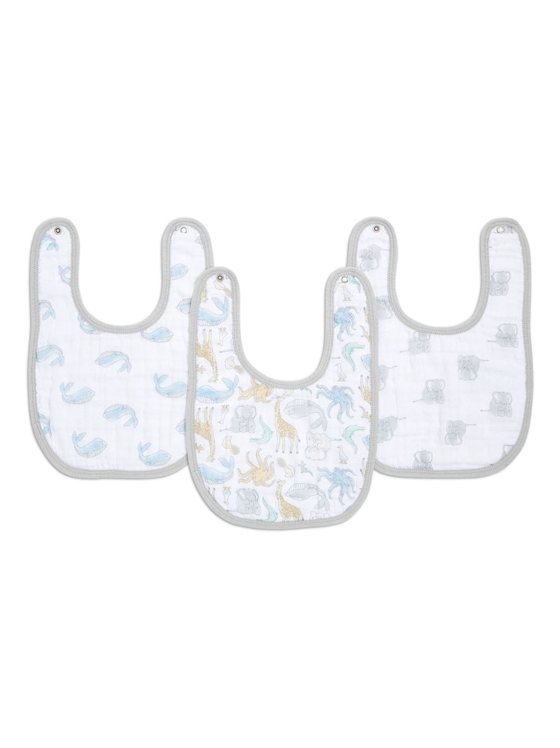aden + anais white essentials cotton muslin bibs 3 pack (British brand)