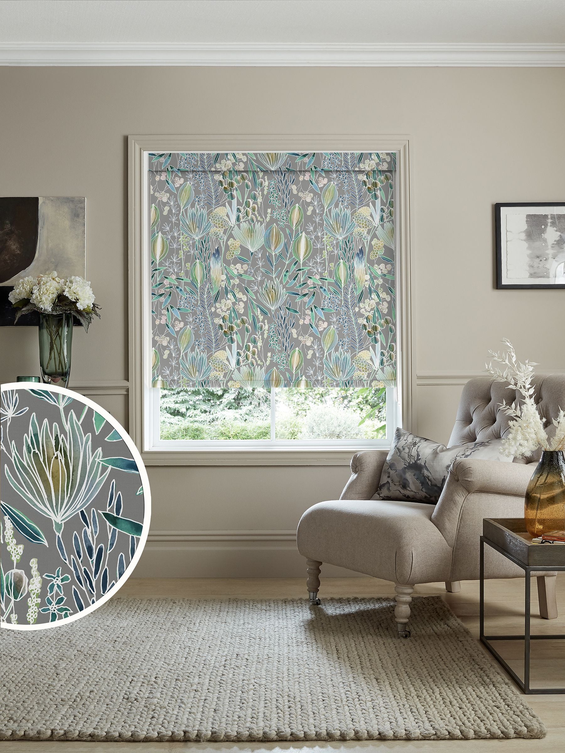 Voyage Maison roller blind Mineral Grey Masina - British product