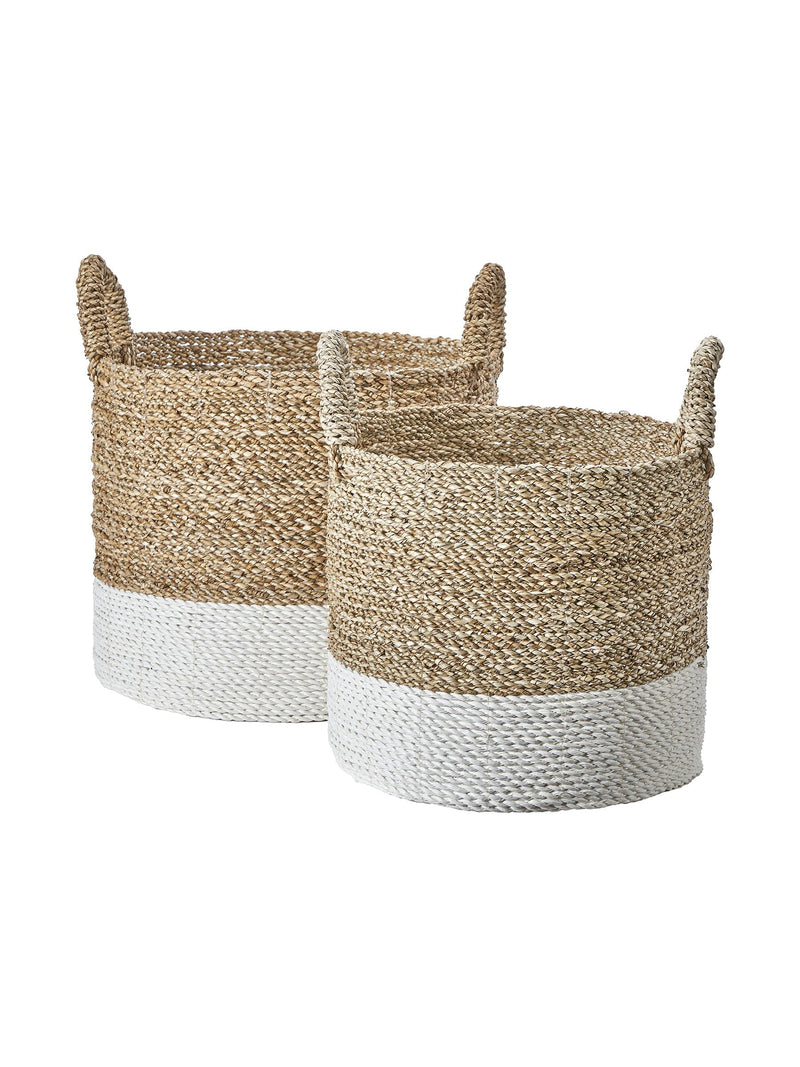 Pacific two tone banana leaf storage baskets - British product