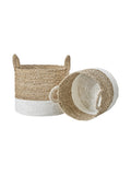 Pacific two tone banana leaf storage baskets - British product