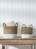 Pacific two tone banana leaf storage baskets - British product