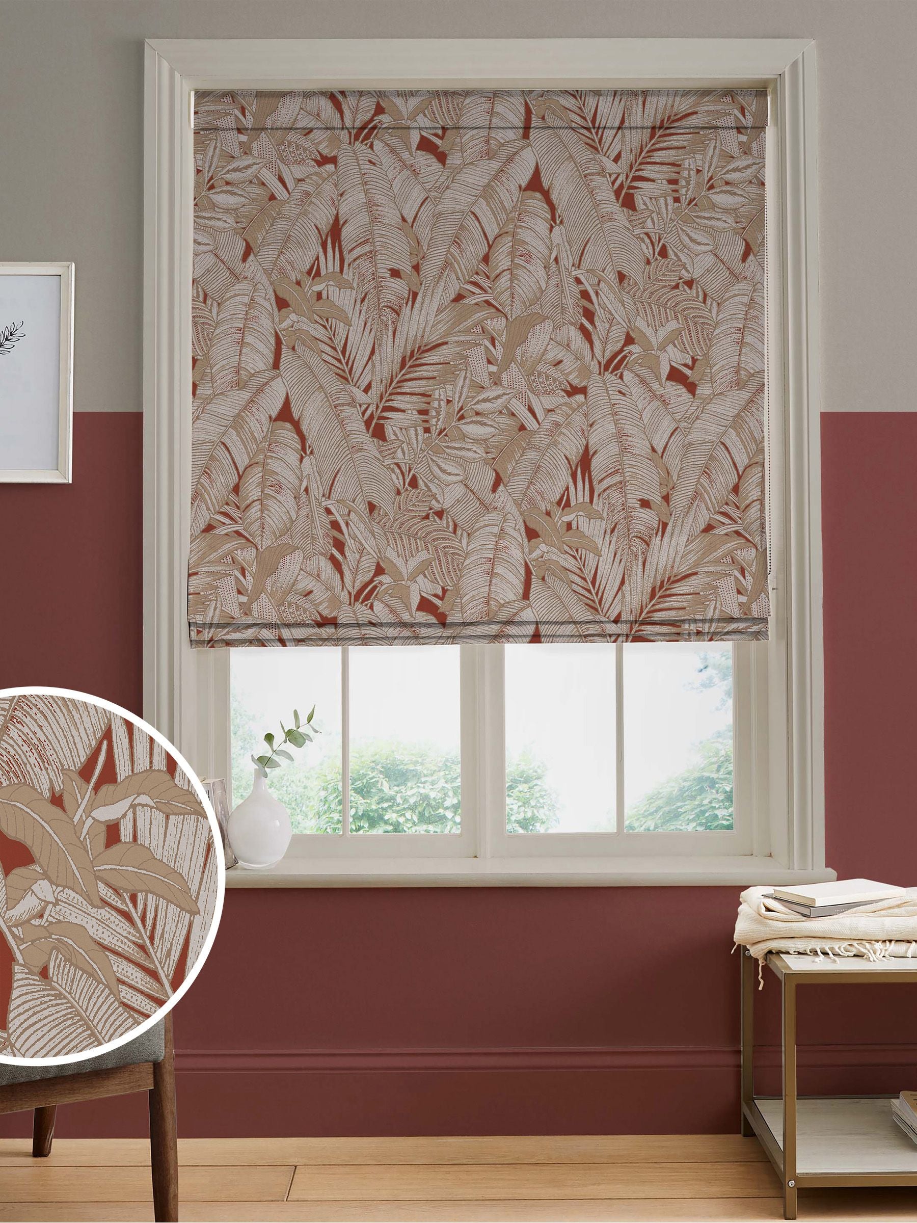 Graham & Brown roman blind Alizarin Red, UK version