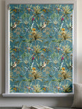 Teal tropical print roman blind made to measure - British product
