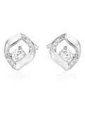 Beaverbrooks sterling silver cubic zirconia stud earrings 8mm x 6mm - British product