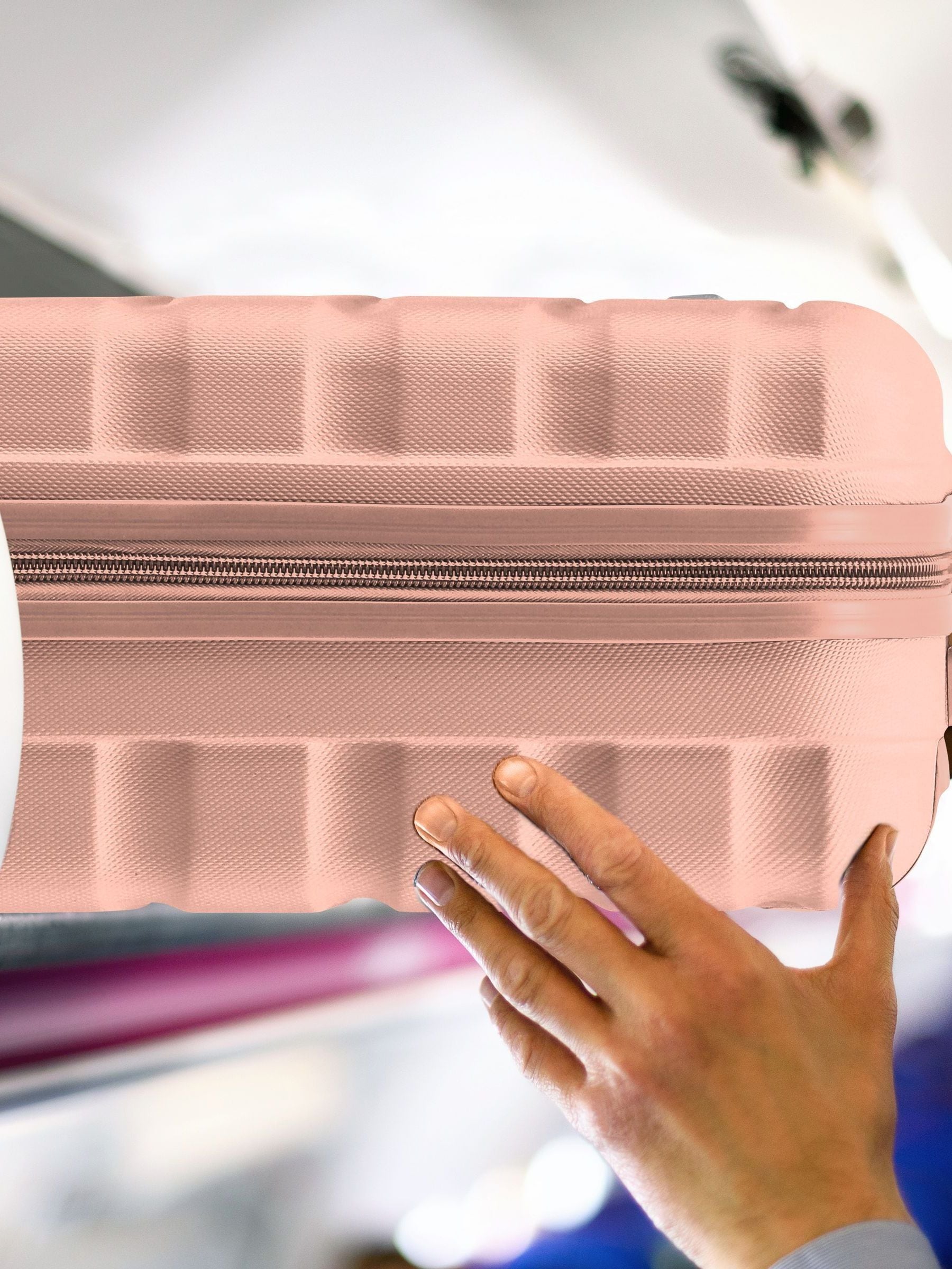 Flight Knight cabin suitcase set rose gold and black 55x40x20cm (British brand)