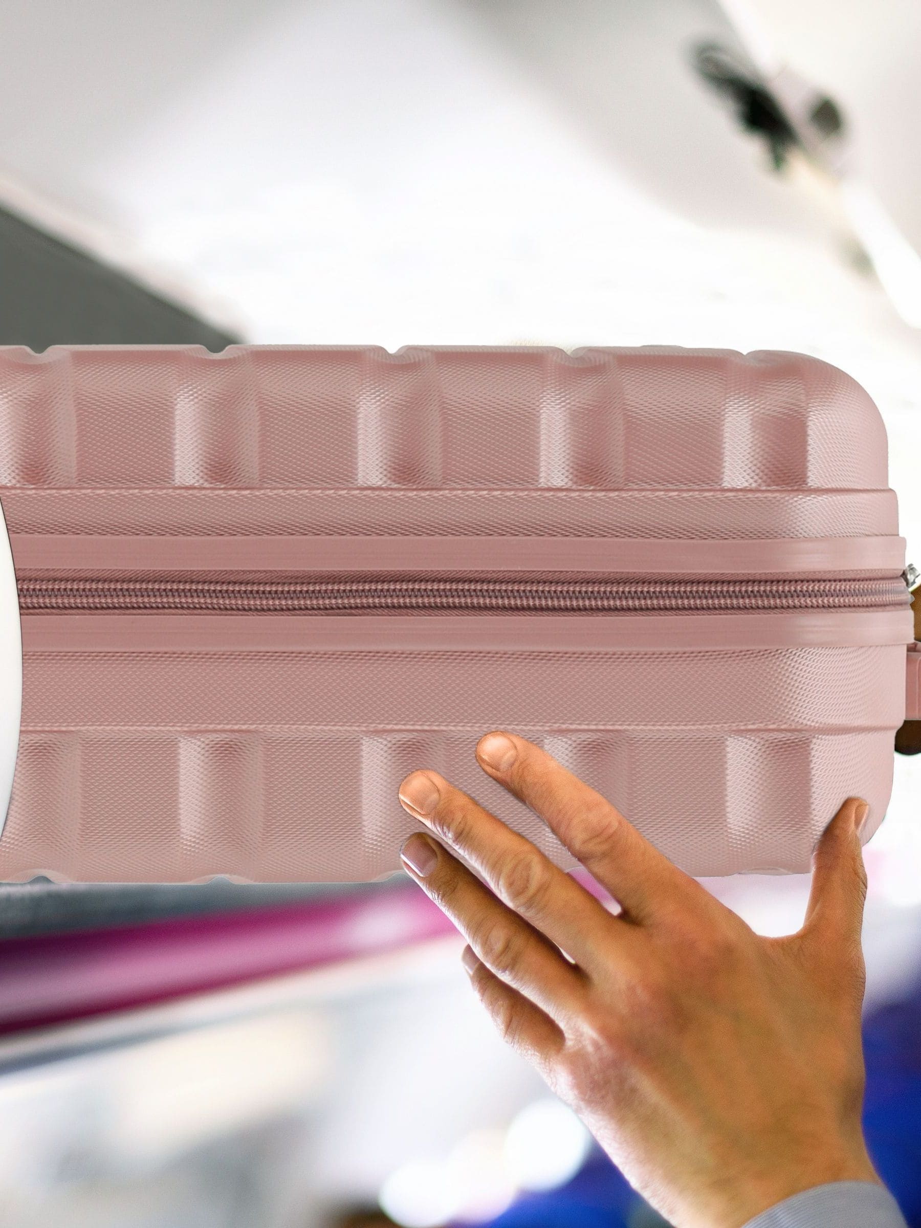 Flight Knight cabin suitcase set rose gold and black 55x40x20cm (British brand)
