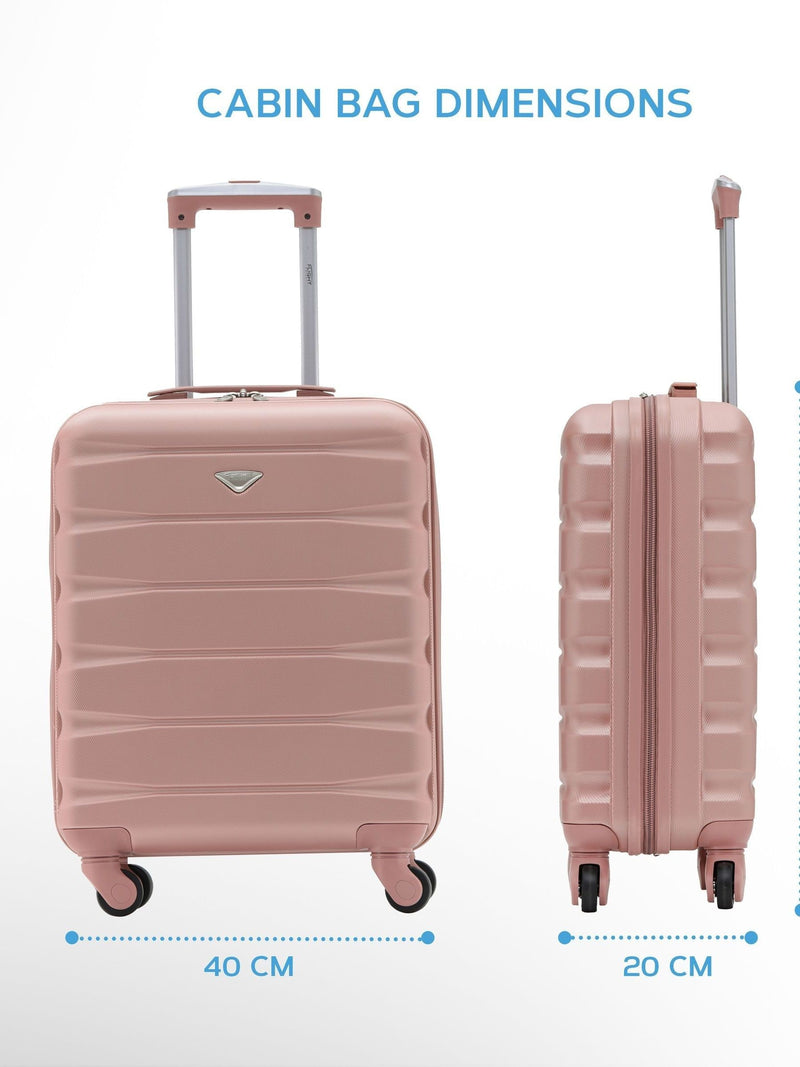 Flight Knight cabin suitcase set rose gold and black 55x40x20cm (British brand)