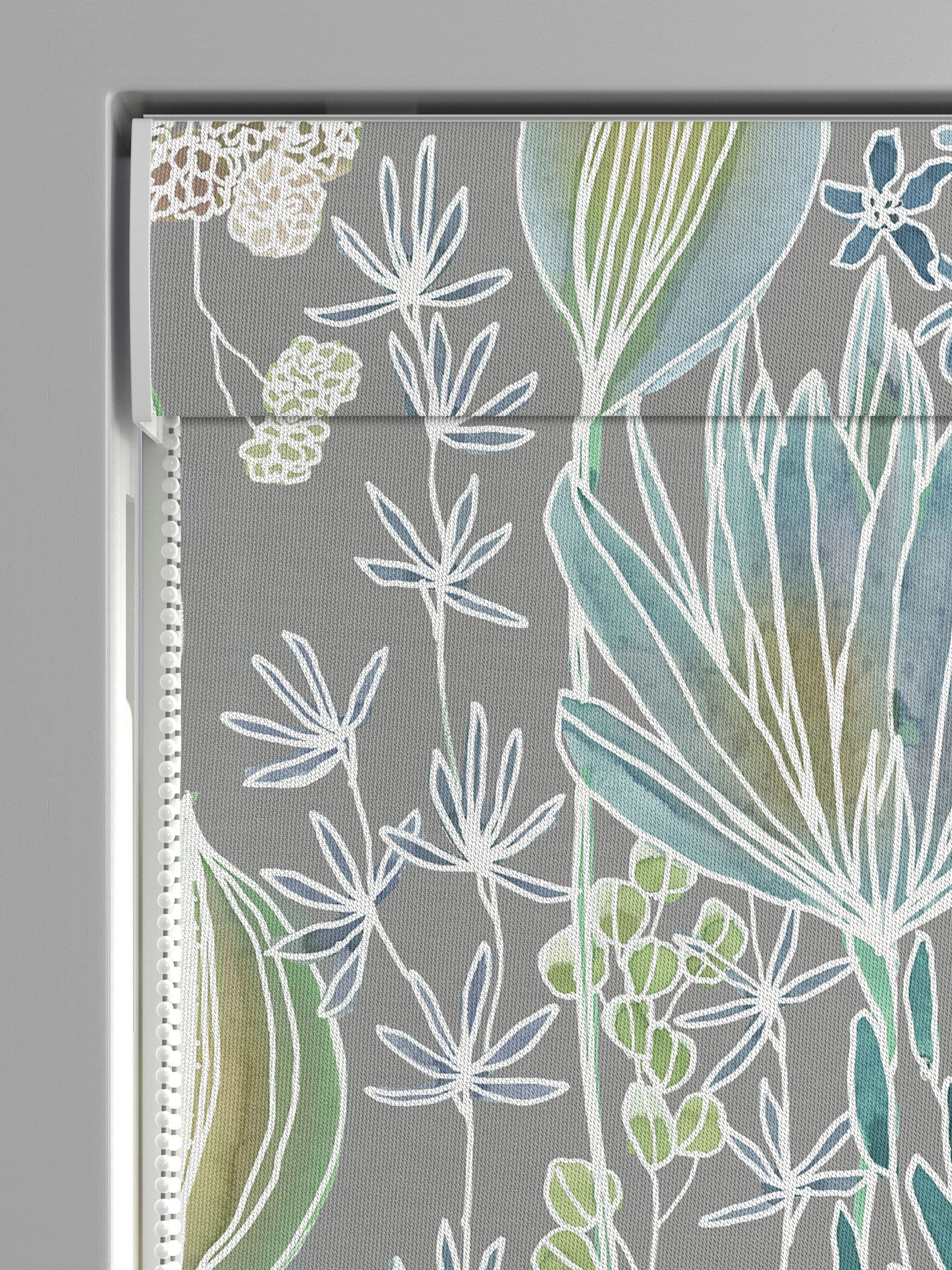 Voyage Maison roman blind Mineral Grey Masina pattern, UK version