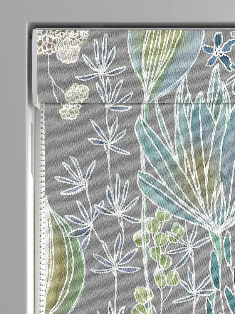 Voyage Maison roman blind Mineral Grey Masina pattern, UK version