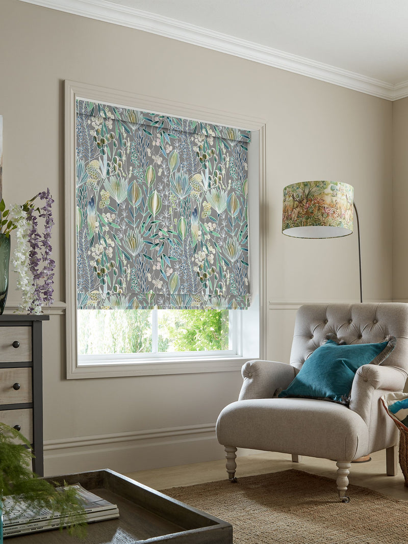 Voyage Maison roman blind Mineral Grey Masina pattern, UK version