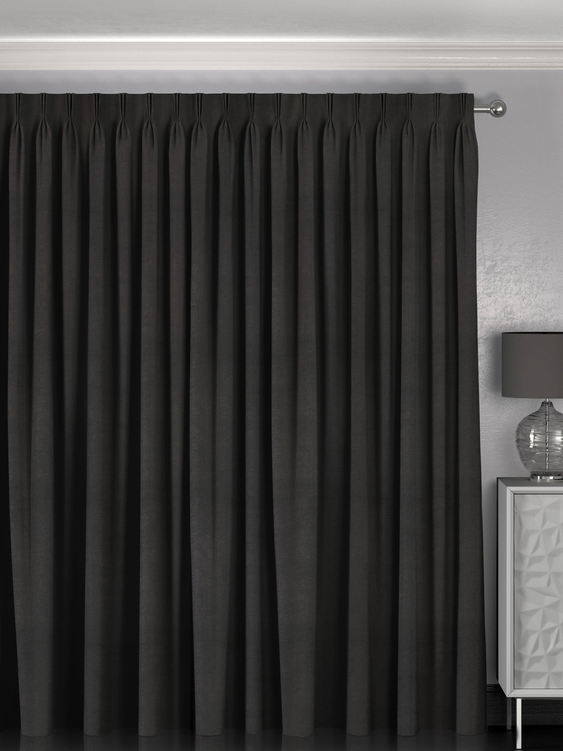 Made to measure curtains charcoal grey textured (British brand)