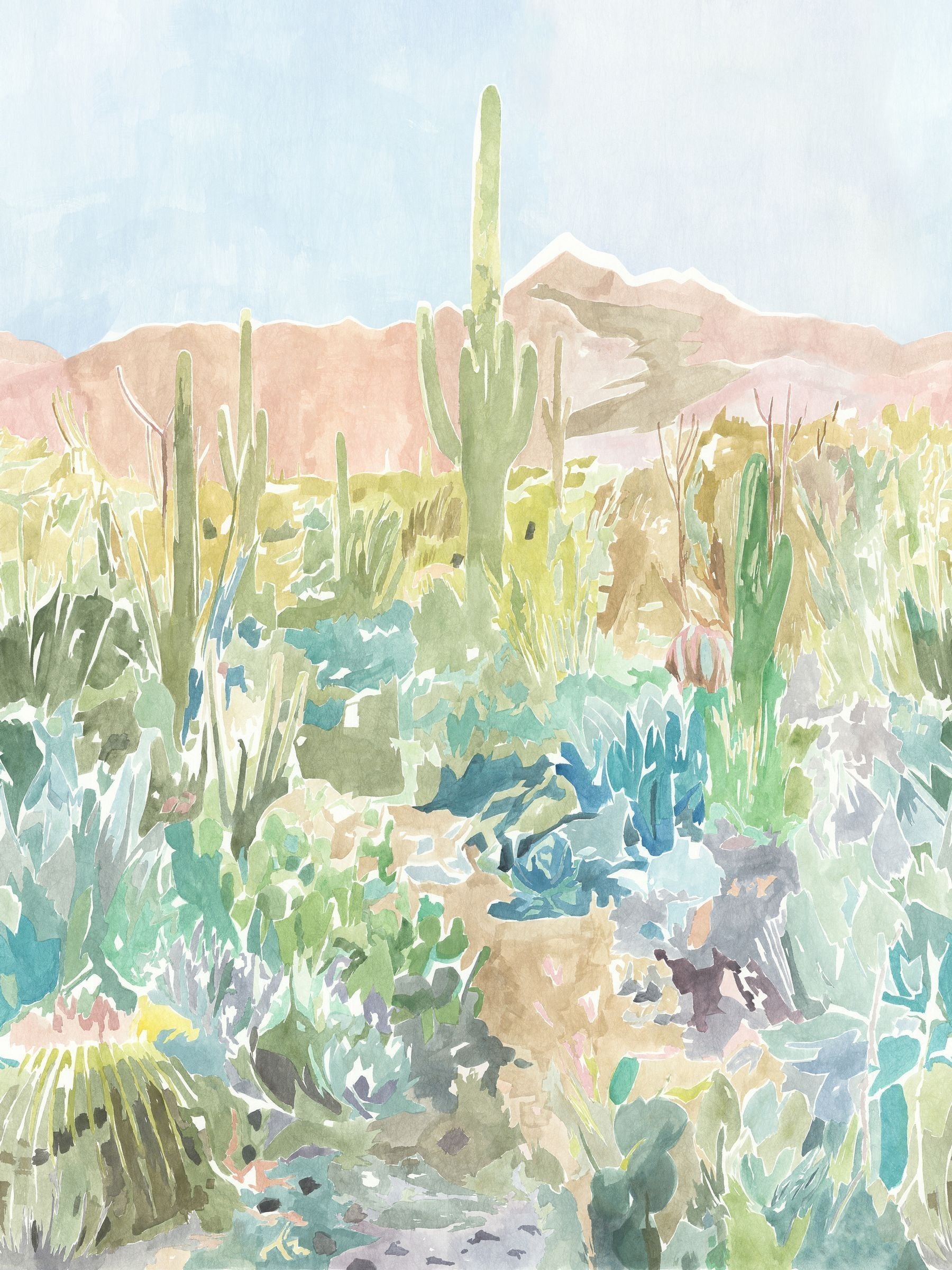 Harlequin Grounded Succulent Haze wallpaper sample A4, imported from the UK