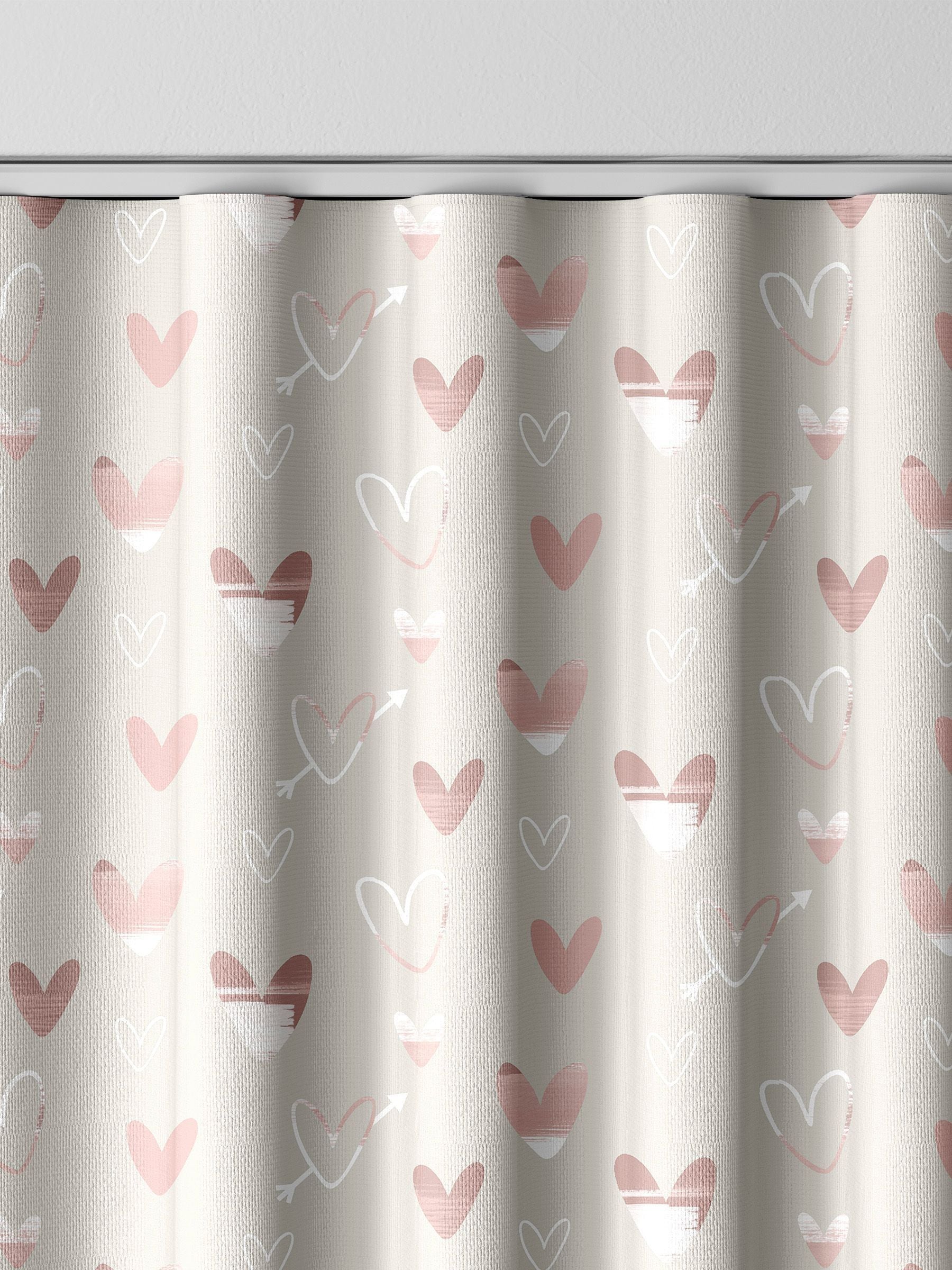 Natural Kids Love Hearts curtains, imported from the UK