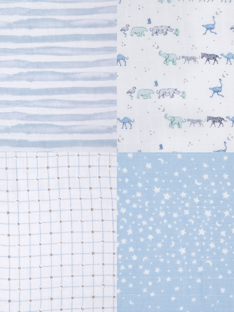 aden + anais Rising Star Large Muslin Blankets 4 Pack