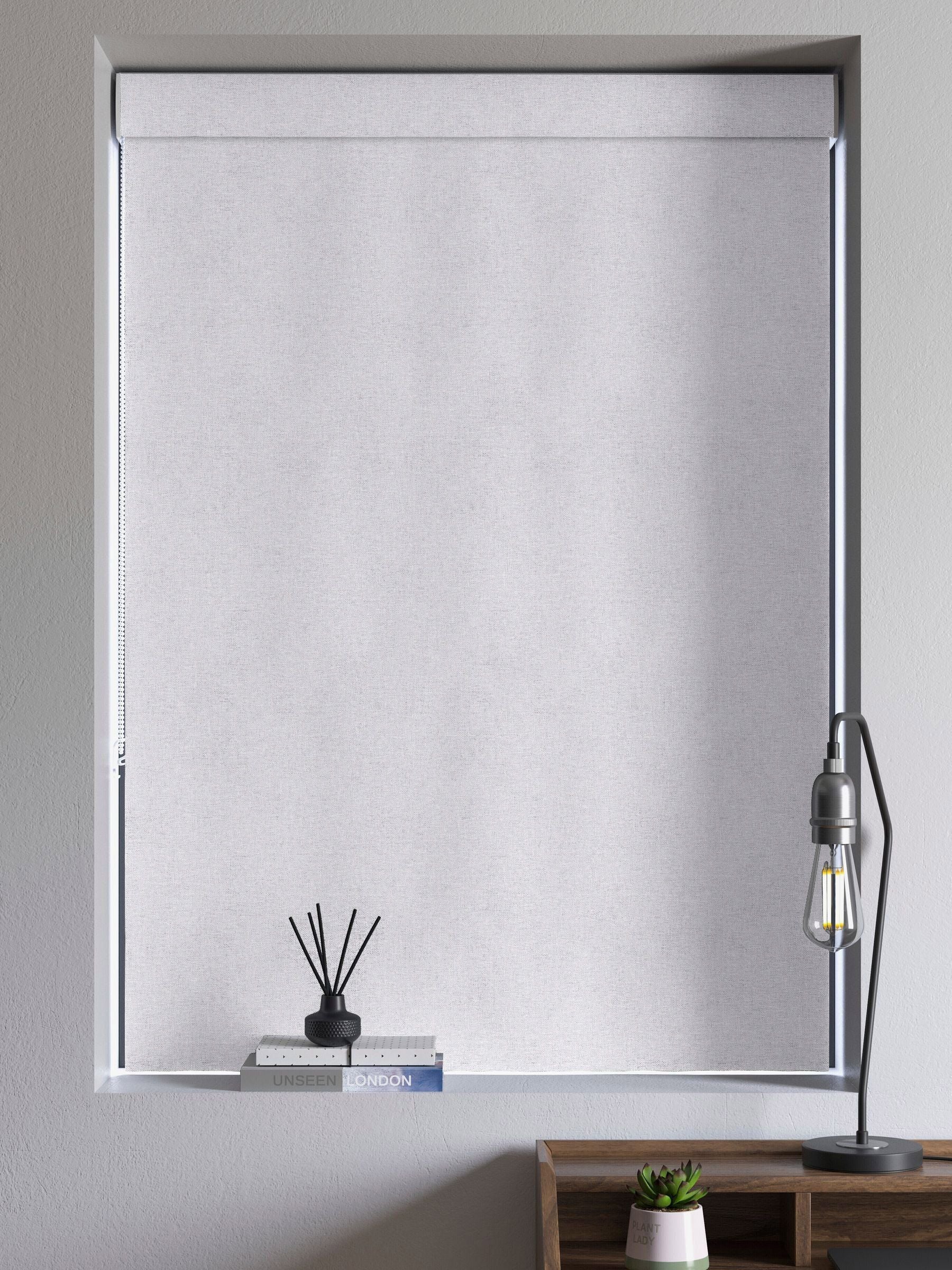 Heyburn Roman blind platinum silver made to measure, UK version