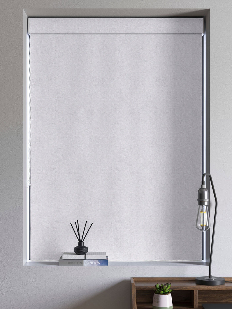 Heyburn Roman blind platinum silver made to measure, UK version