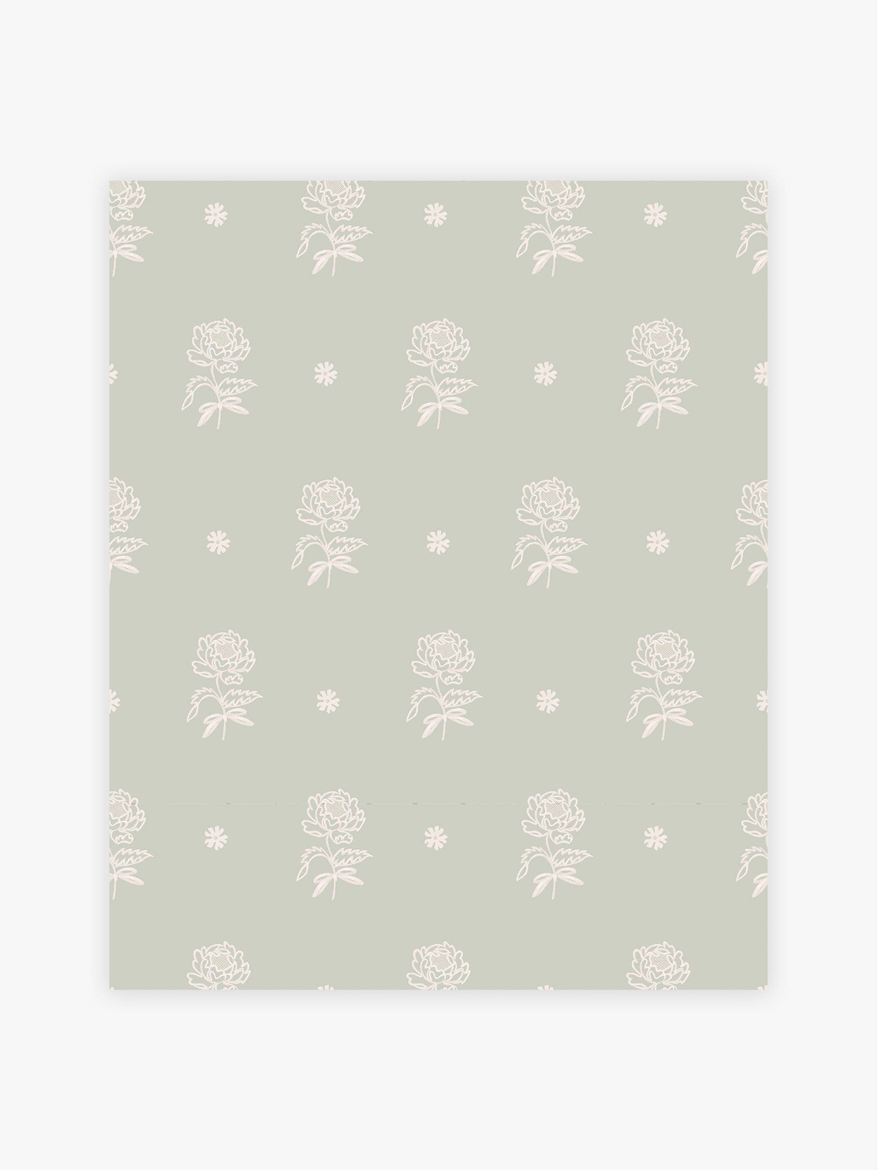 Cath Kidston Sage Spitalfield Bunches wallpaper sample A4 - British product