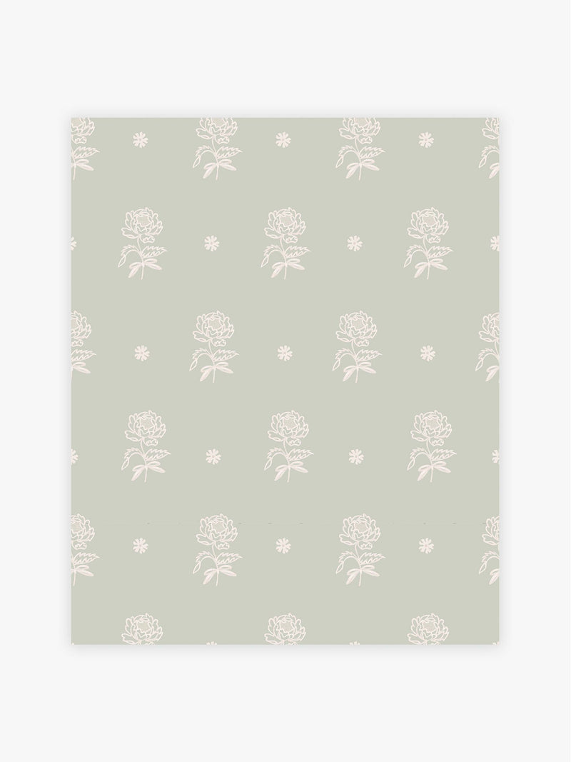 Cath Kidston Sage Spitalfield Bunches wallpaper sample A4 - British product