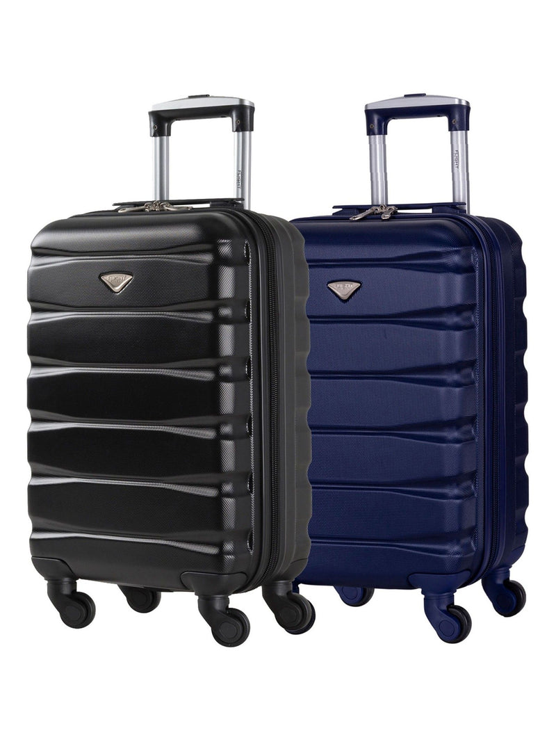 Flight Knight Charcoal EasyJet Overhead Hard Shell Cabin Suitcase Set of 2 (55x35x20cm)