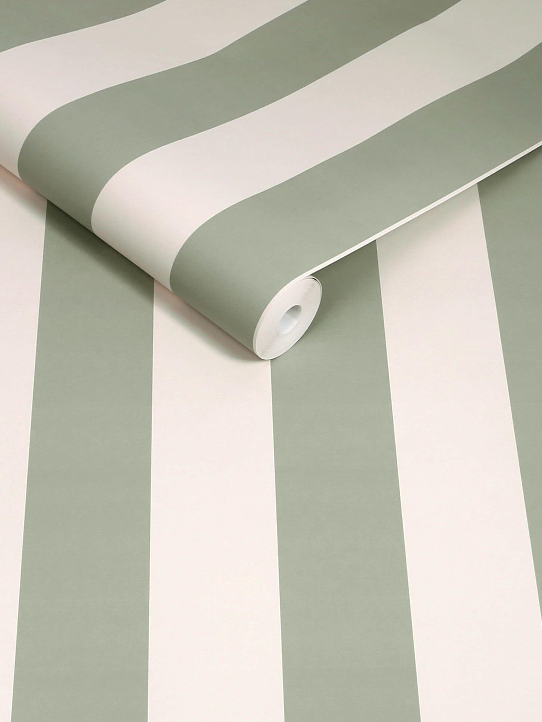 Cath Kidston sage canopy stripe A4 wallpaper sample, UK version