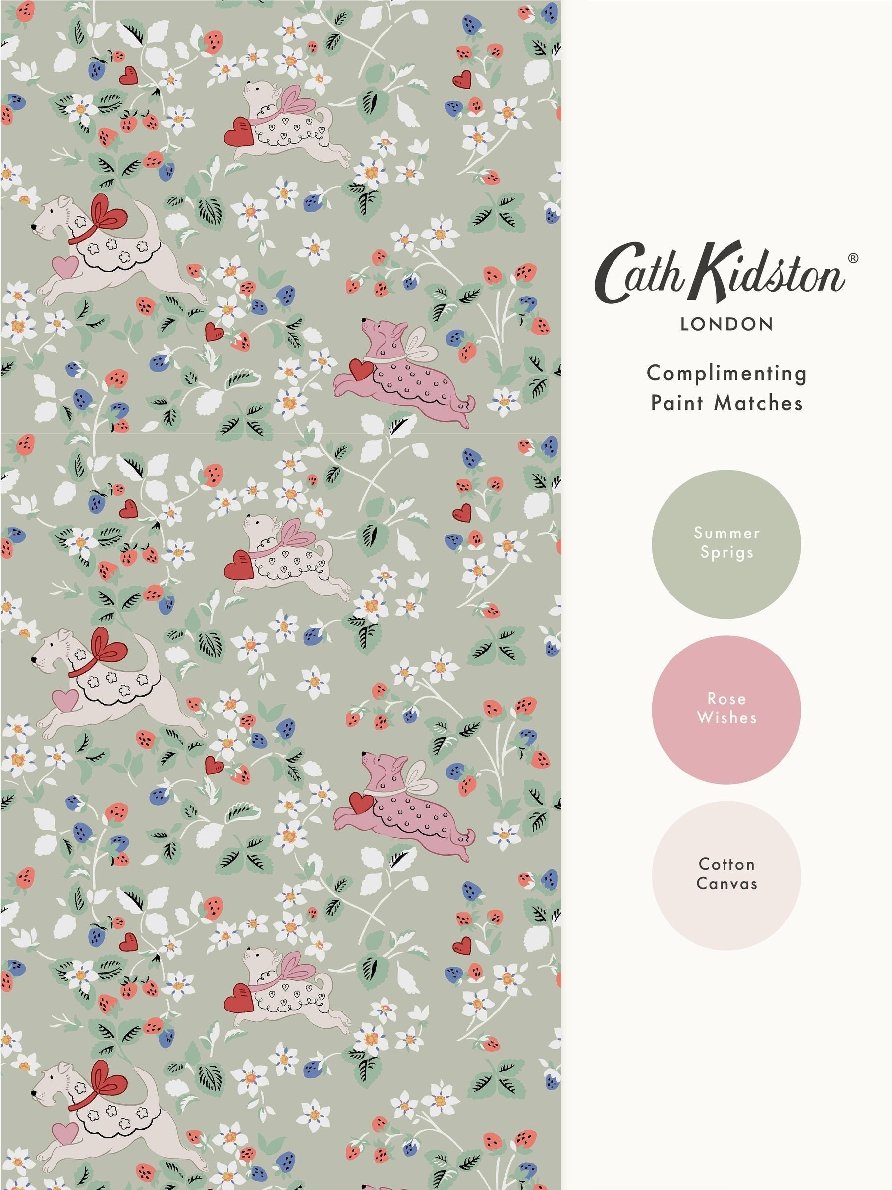 Cath Kidston Puppy Dream Floral wallpaper sample A4 (British brand)