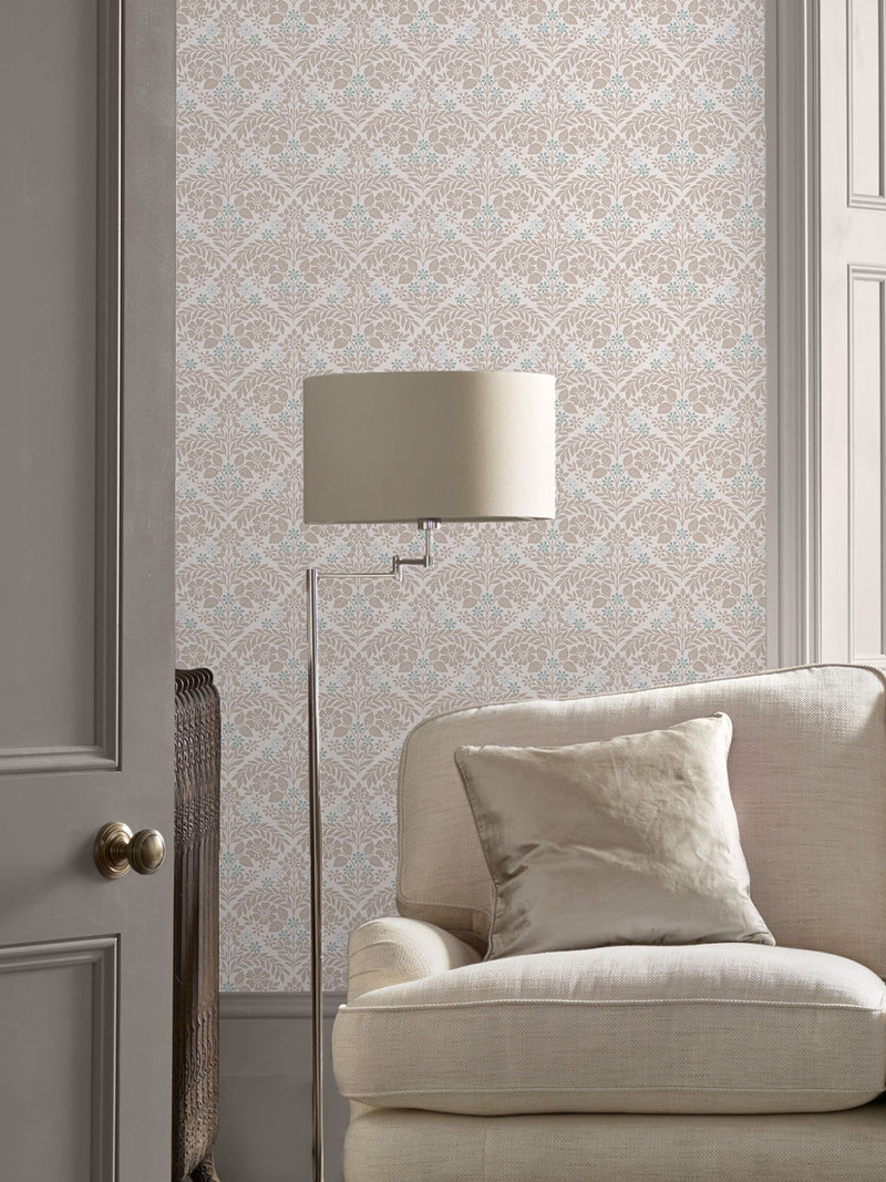 Laura Ashley wallpaper sample Dove Grey Margam A4, imported from the UK