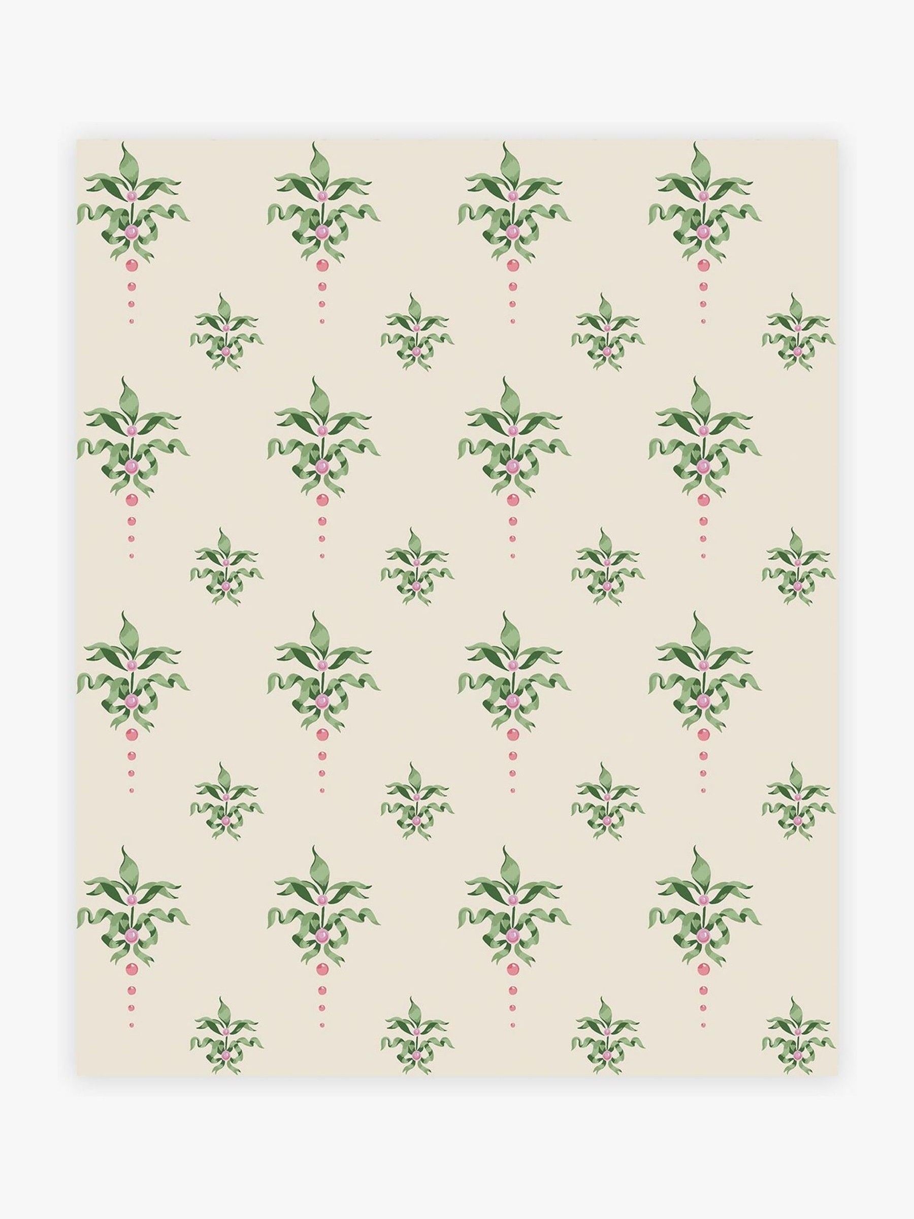 Cath Kidston wallpaper sample cream crest design A4, imported from the UK