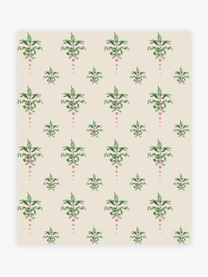 Cath Kidston wallpaper sample cream crest design A4, imported from the UK