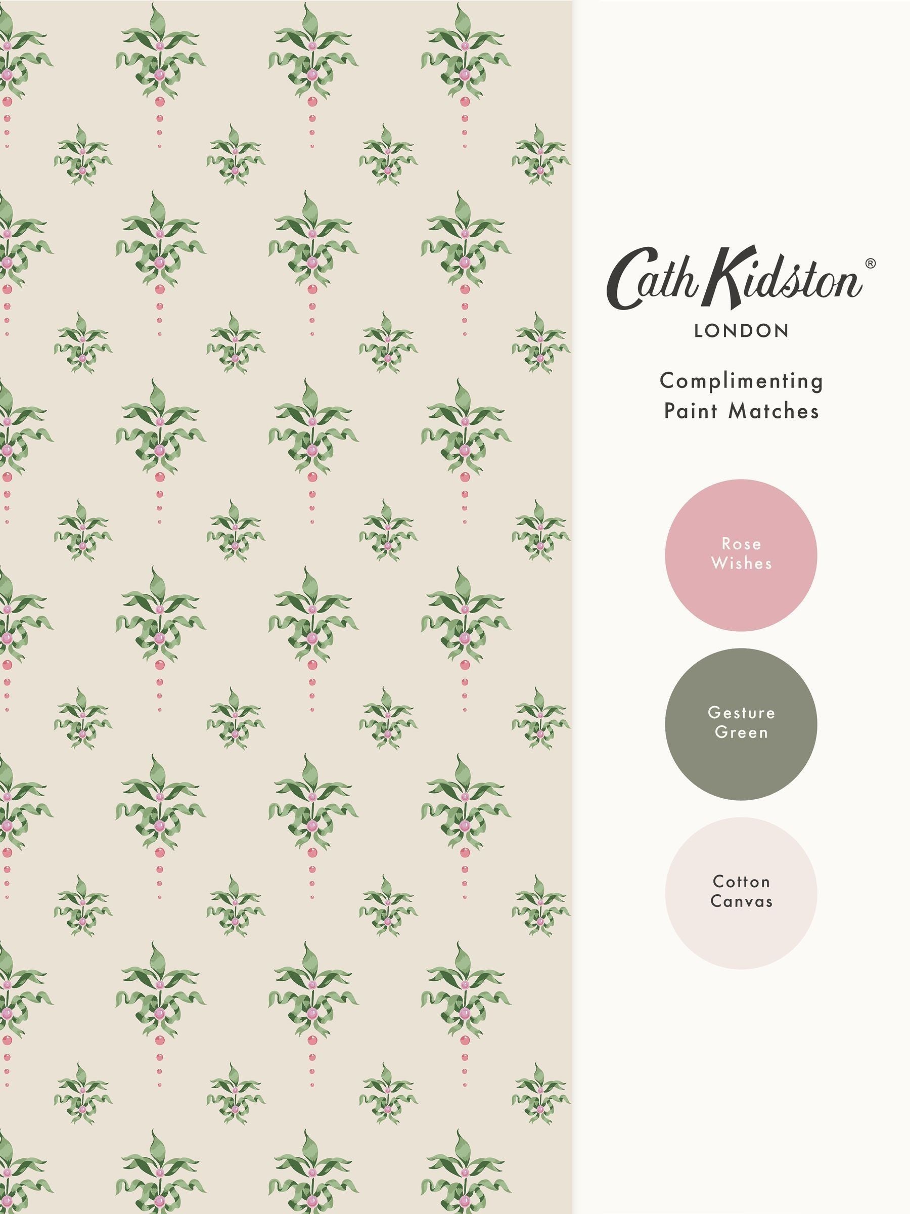 Cath Kidston wallpaper sample cream crest design A4, imported from the UK