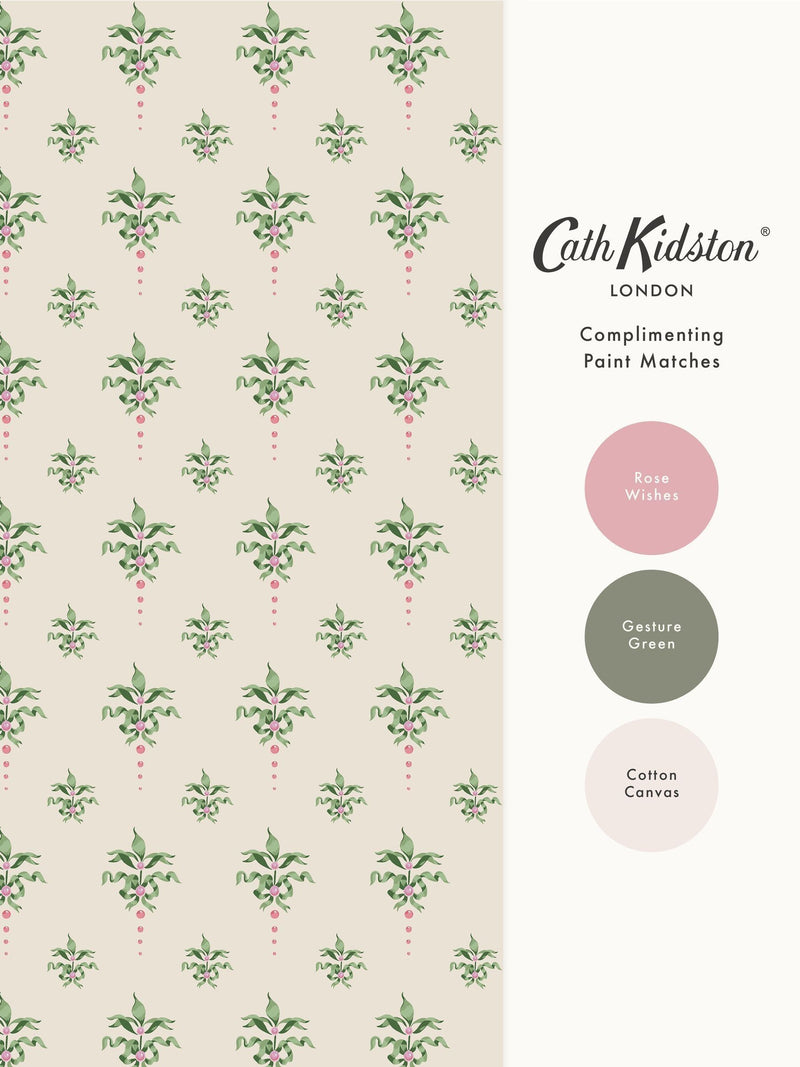 Cath Kidston wallpaper sample cream crest design A4, imported from the UK