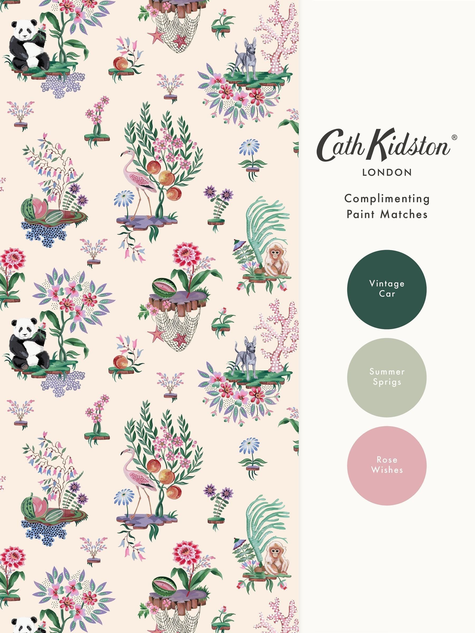Cath Kidston Cream Chihuahua Island wallpaper sample (British brand)