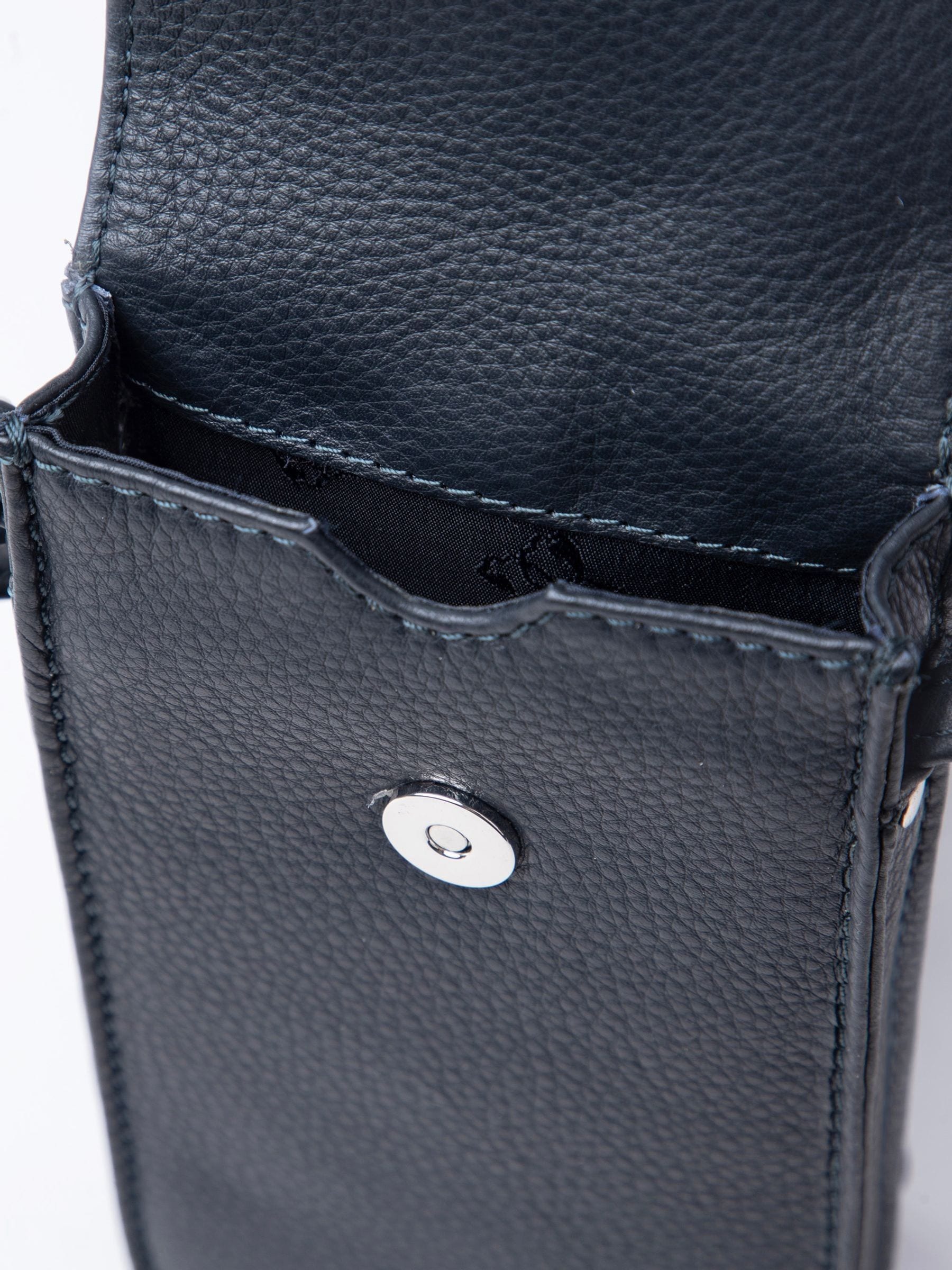 Lakeland Leather navy cross-body phone pouch (British brand)