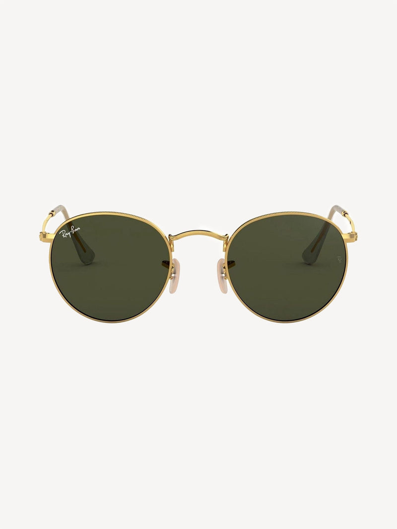 Lunettes de soleil Ray-Ban Round Metal monture dorée verres verts, version Royaume-Uni
