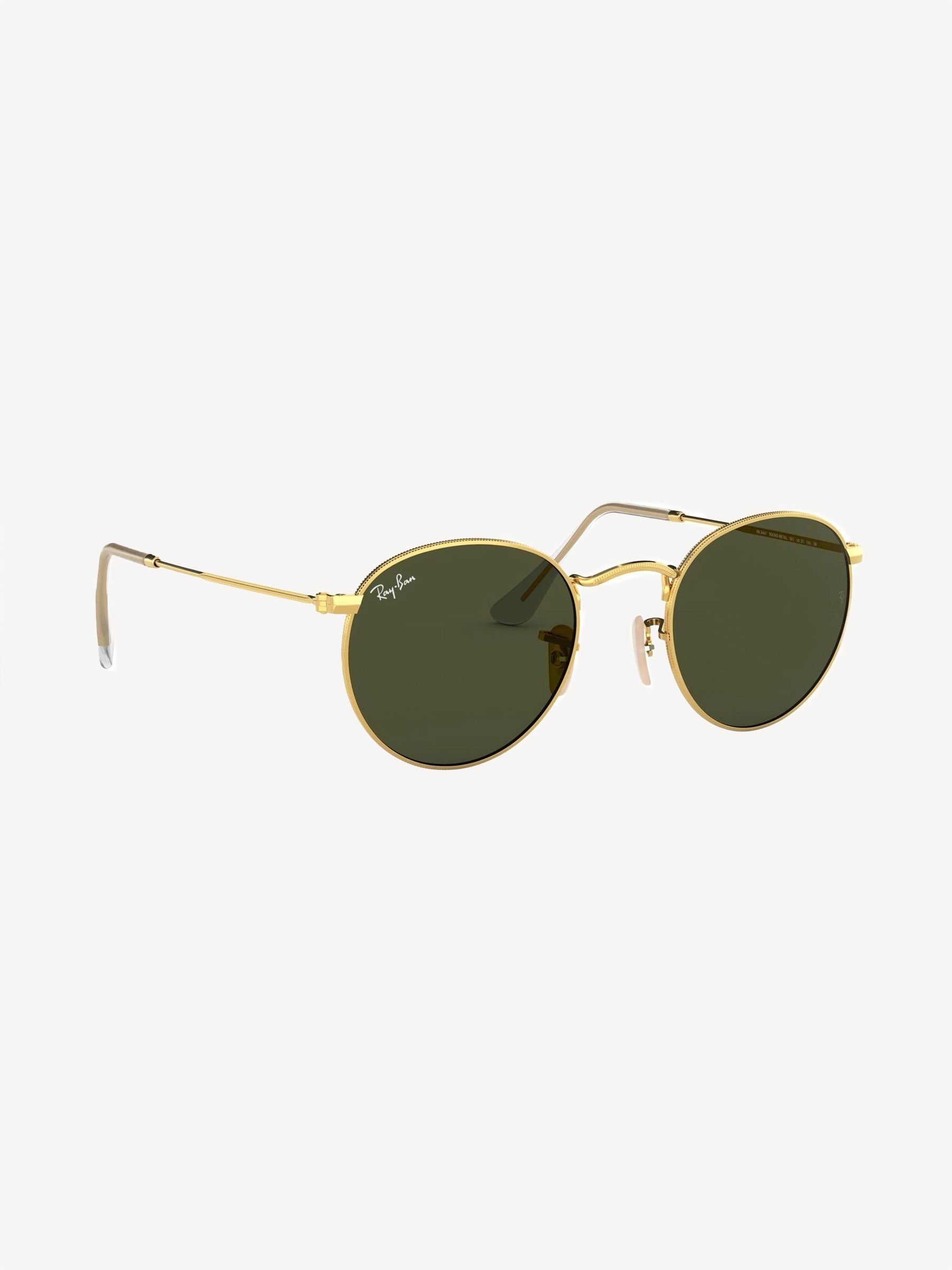 Lunettes de soleil Ray-Ban Round Metal monture dorée verres verts, version Royaume-Uni