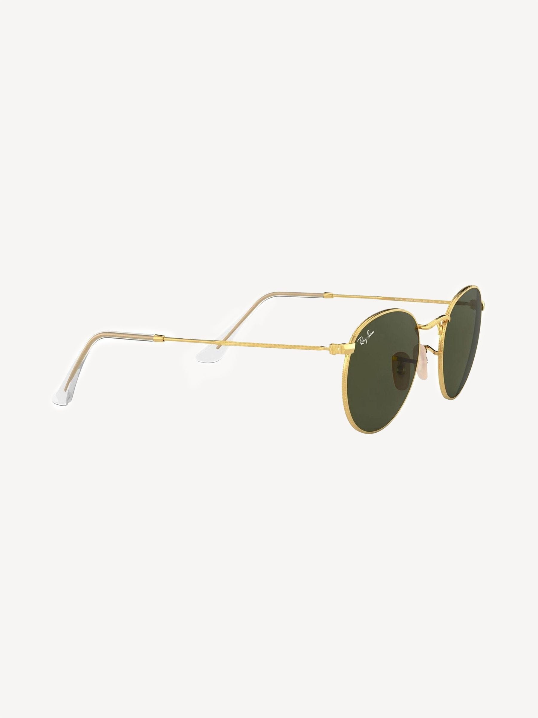 Lunettes de soleil Ray-Ban Round Metal monture dorée verres verts, version Royaume-Uni