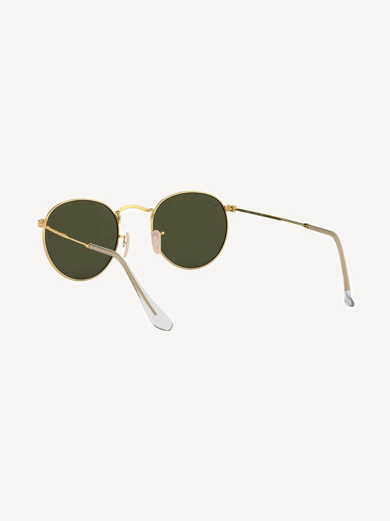 Lunettes de soleil Ray-Ban Round Metal monture dorée verres verts, version Royaume-Uni