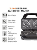 Tower silver 3-in-1 sandwich maker, imported from the UK