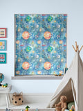 Voyage space print sky blue roller blind - British product