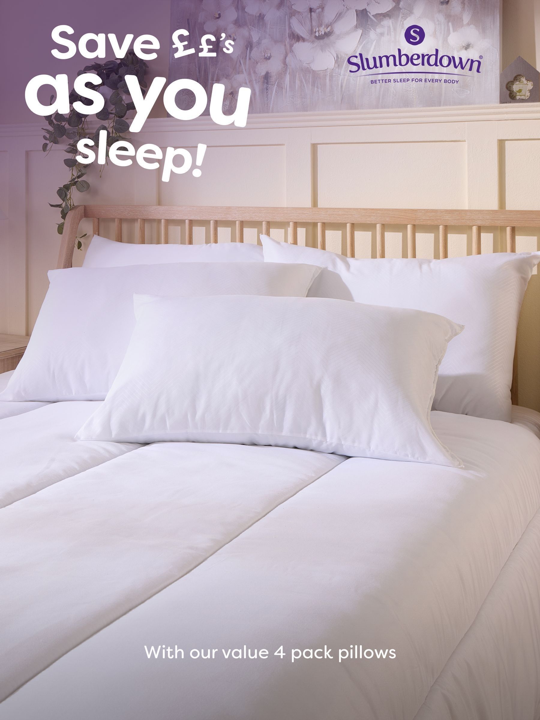 وسائد Slumberdown Firm Support Side Sleeper بيضاء، مستوردة من المملكة المتحدة