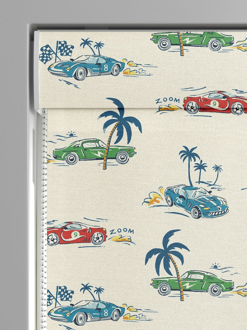 Cath Kidston roman blind with kids fast cars design, UK version