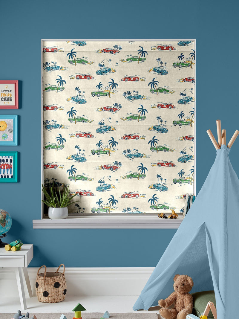 Cath Kidston roman blind with kids fast cars design, UK version