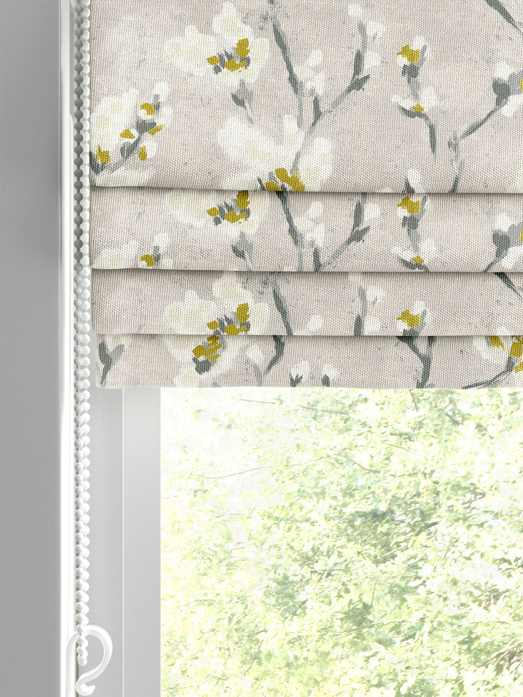 Roman blind in Yellow Burley pattern, 100% cotton - British product