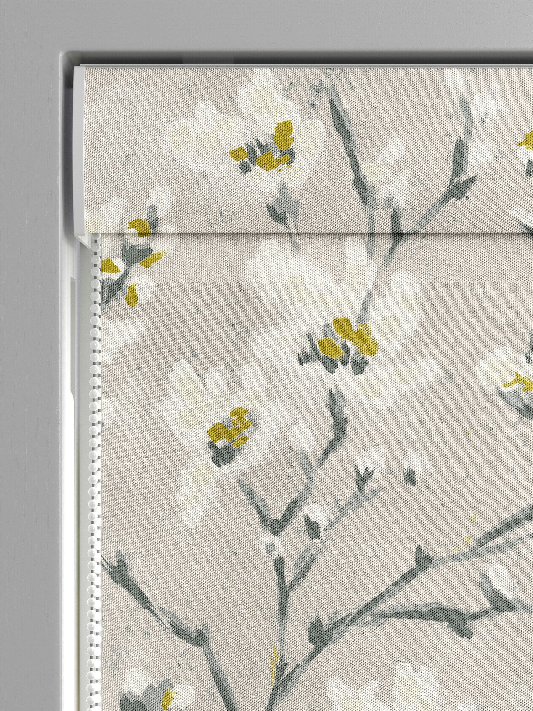 Roman blind in Yellow Burley pattern, 100% cotton - British product